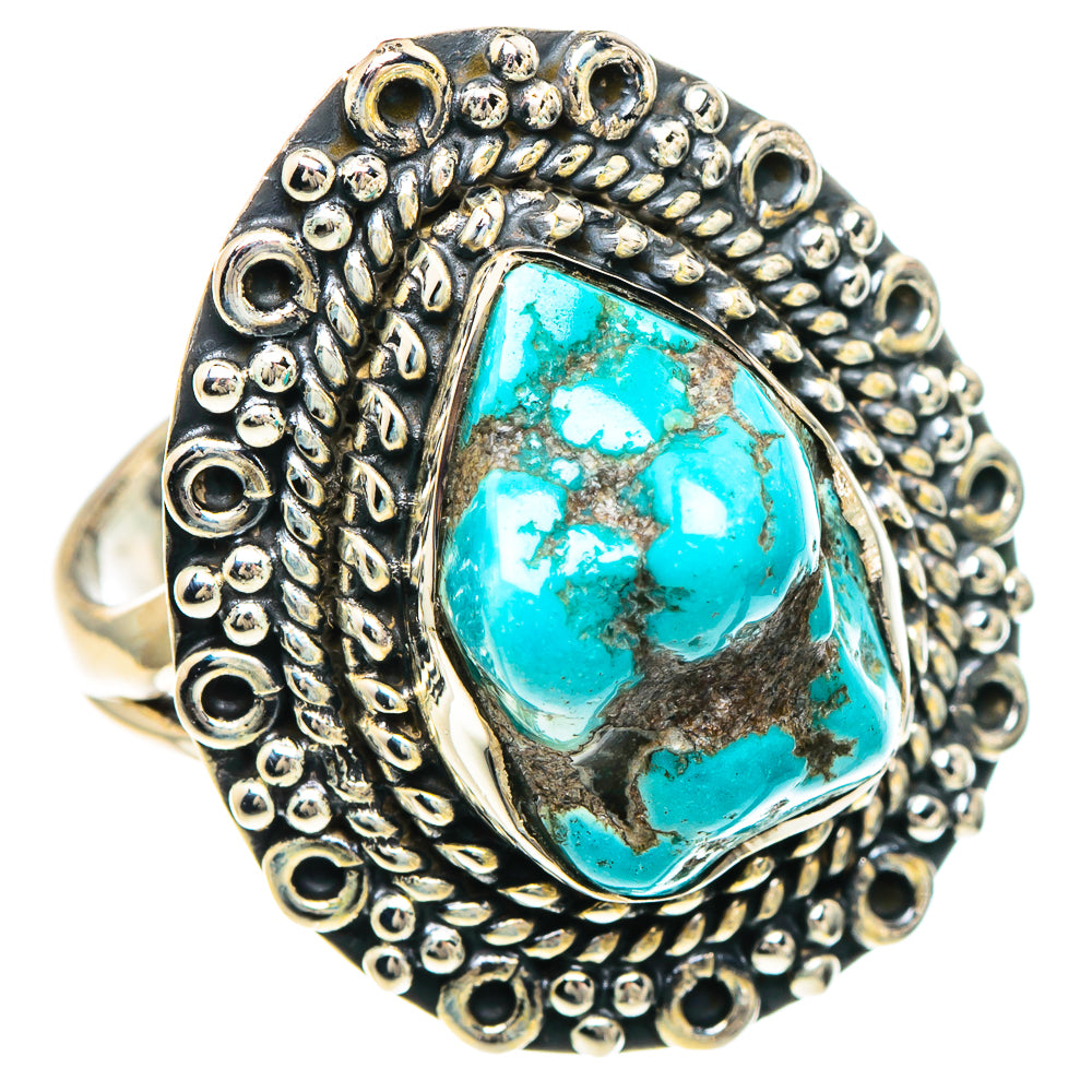 Tibetan Turquoise Rings handcrafted by Anasilvercos - RING93986