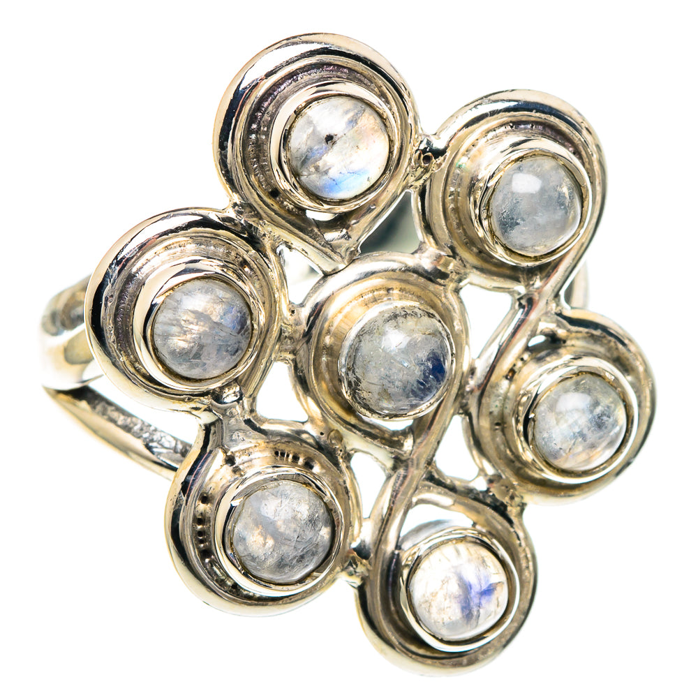 Rainbow Moonstone Rings handcrafted by Anasilvercos - RING94000