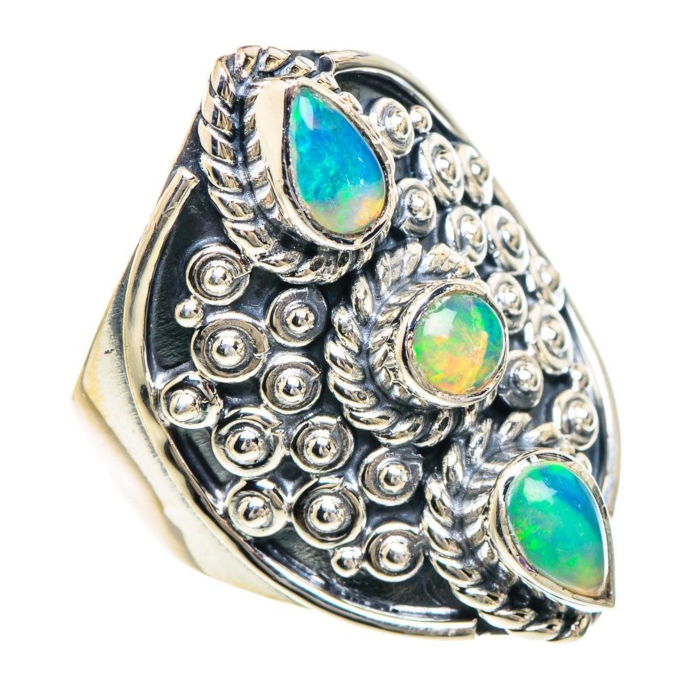 Ethiopian Opal Rings handcrafted by Anasilvercos - RING94004