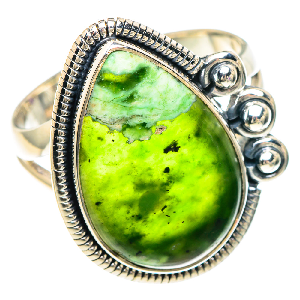 Australian Green Opal Rings handcrafted by Anasilvercos - RING94010