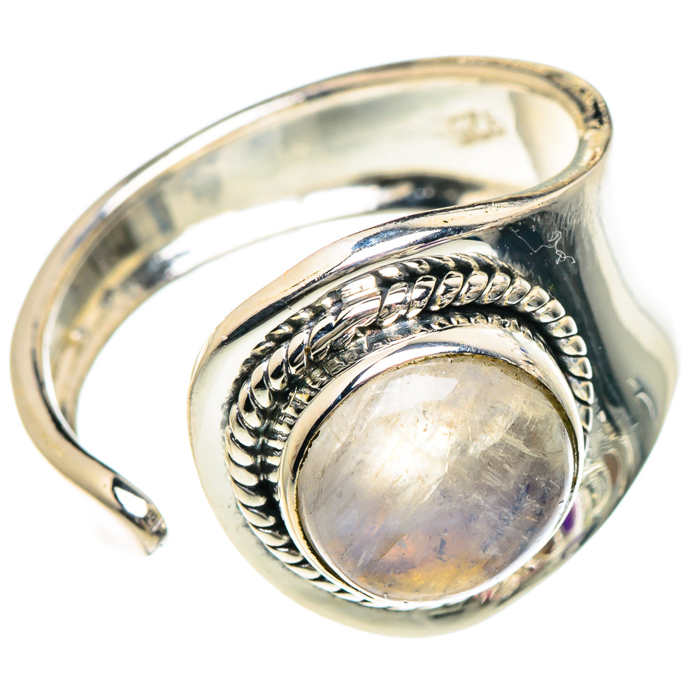 Rainbow Moonstone Rings handcrafted by Anasilvercos - RING94019