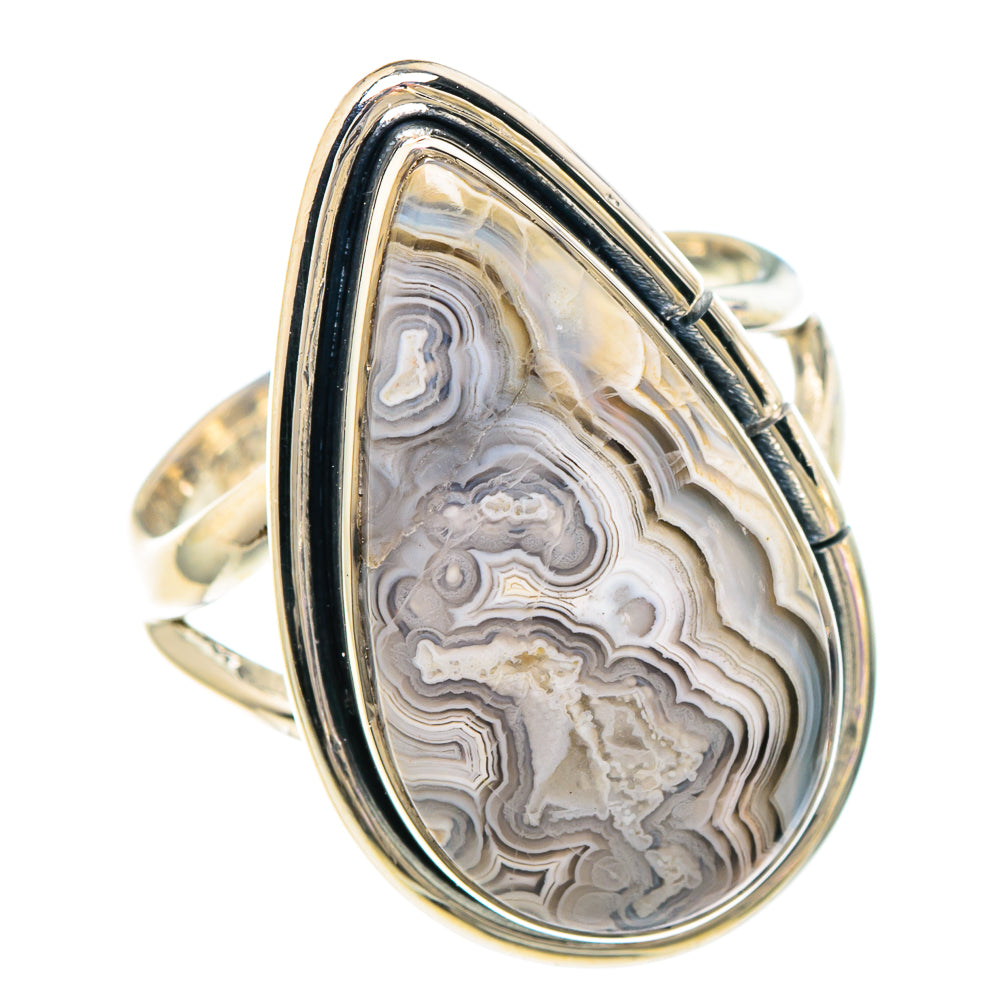 Laguna Lace Agate Rings handcrafted by Anasilvercos - RING94031