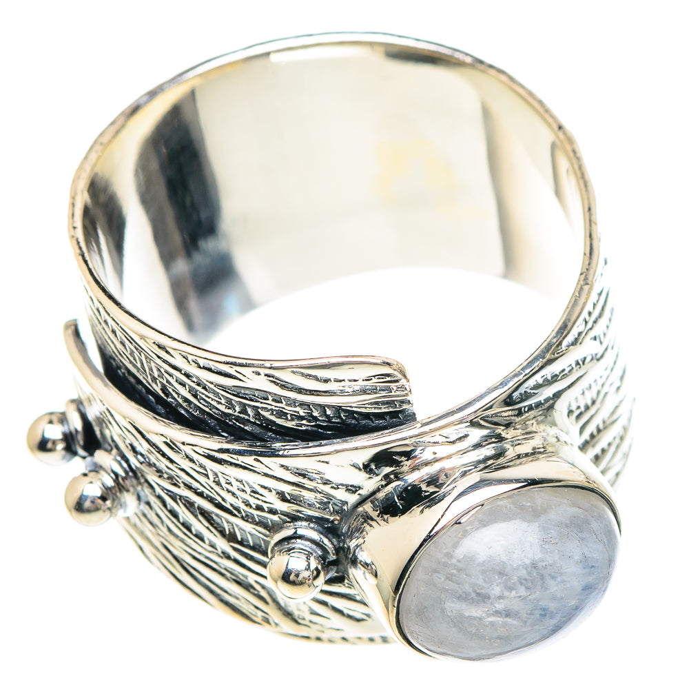 Rainbow Moonstone Rings handcrafted by Anasilvercos - RING94032