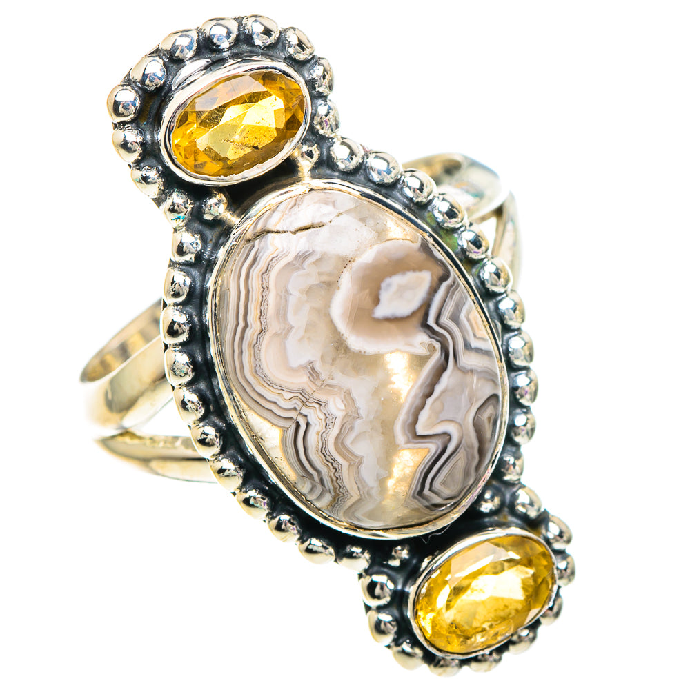 Laguna Lace Agate Rings handcrafted by Anasilvercos - RING94053