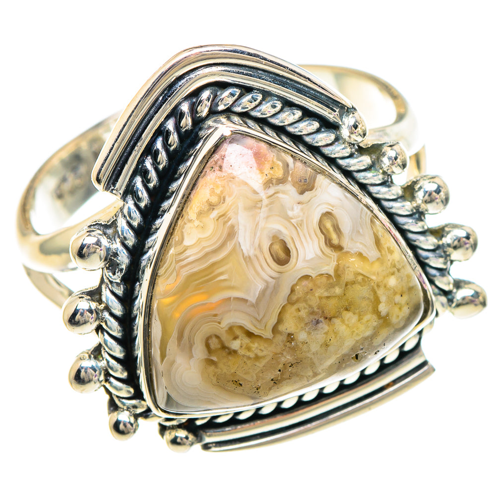 Laguna Lace Agate Rings handcrafted by Anasilvercos - RING94054