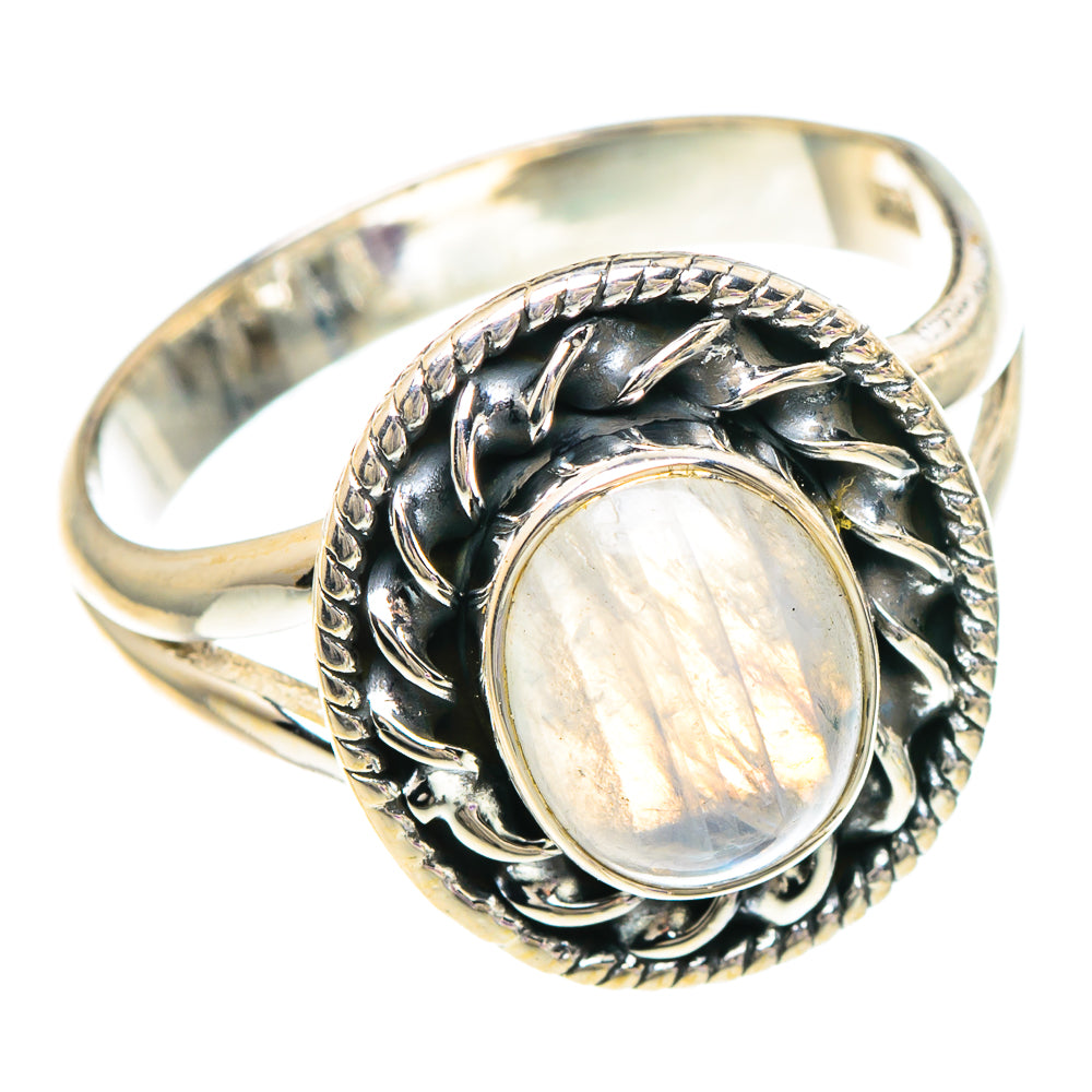 Rainbow Moonstone Rings handcrafted by Anasilvercos - RING94074 - Photo 2