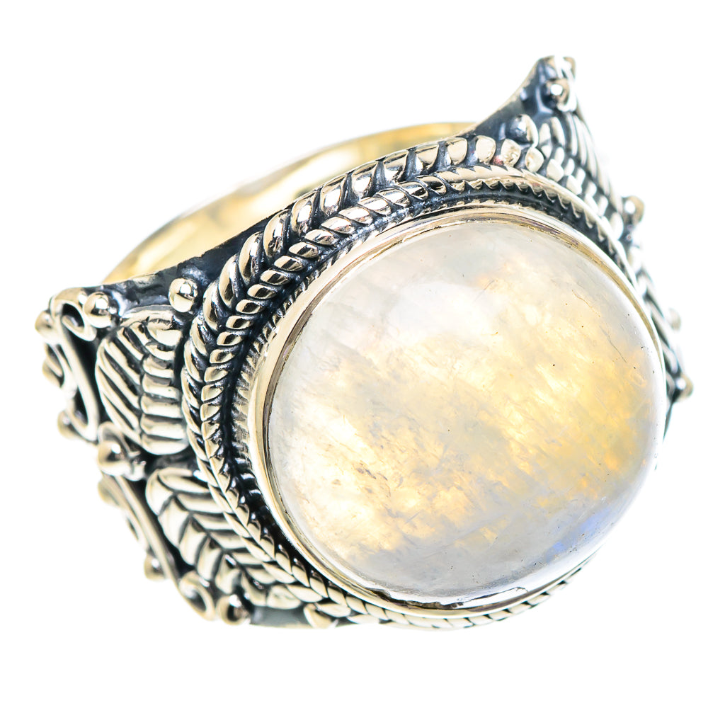 Rainbow Moonstone Rings handcrafted by Anasilvercos - RING94094