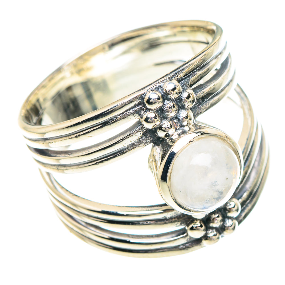 Rainbow Moonstone Rings handcrafted by Anasilvercos - RING94095