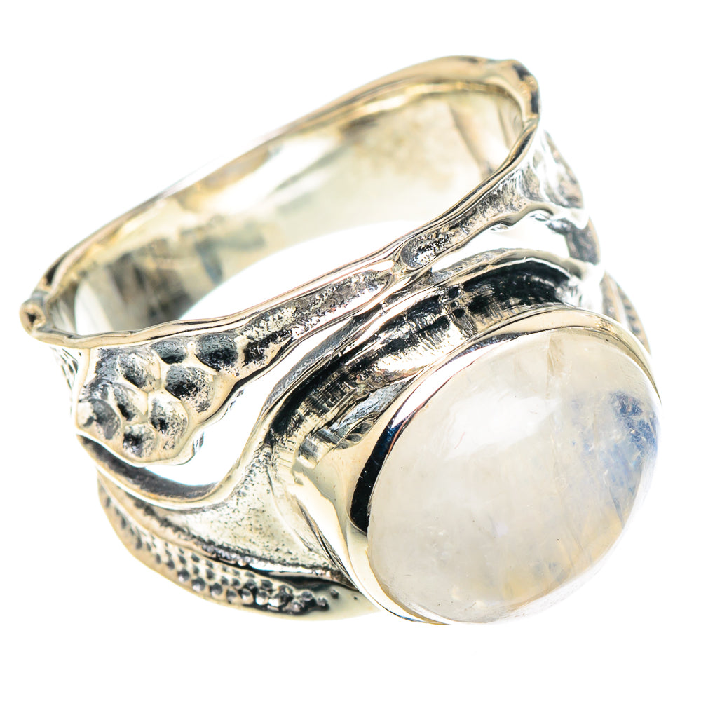 Rainbow Moonstone Rings handcrafted by Anasilvercos - RING94098