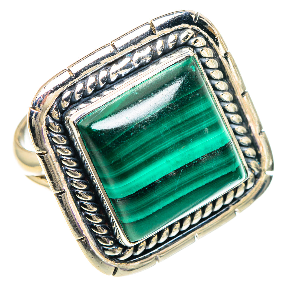 Malachite Rings handcrafted by Anasilvercos - RING94118