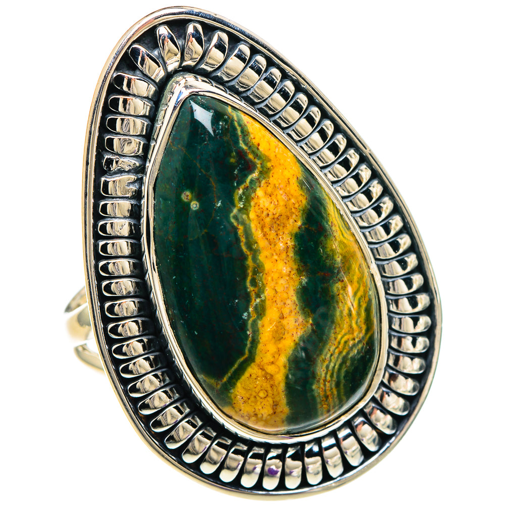 Ocean Jasper Rings handcrafted by Anasilvercos - RING94121
