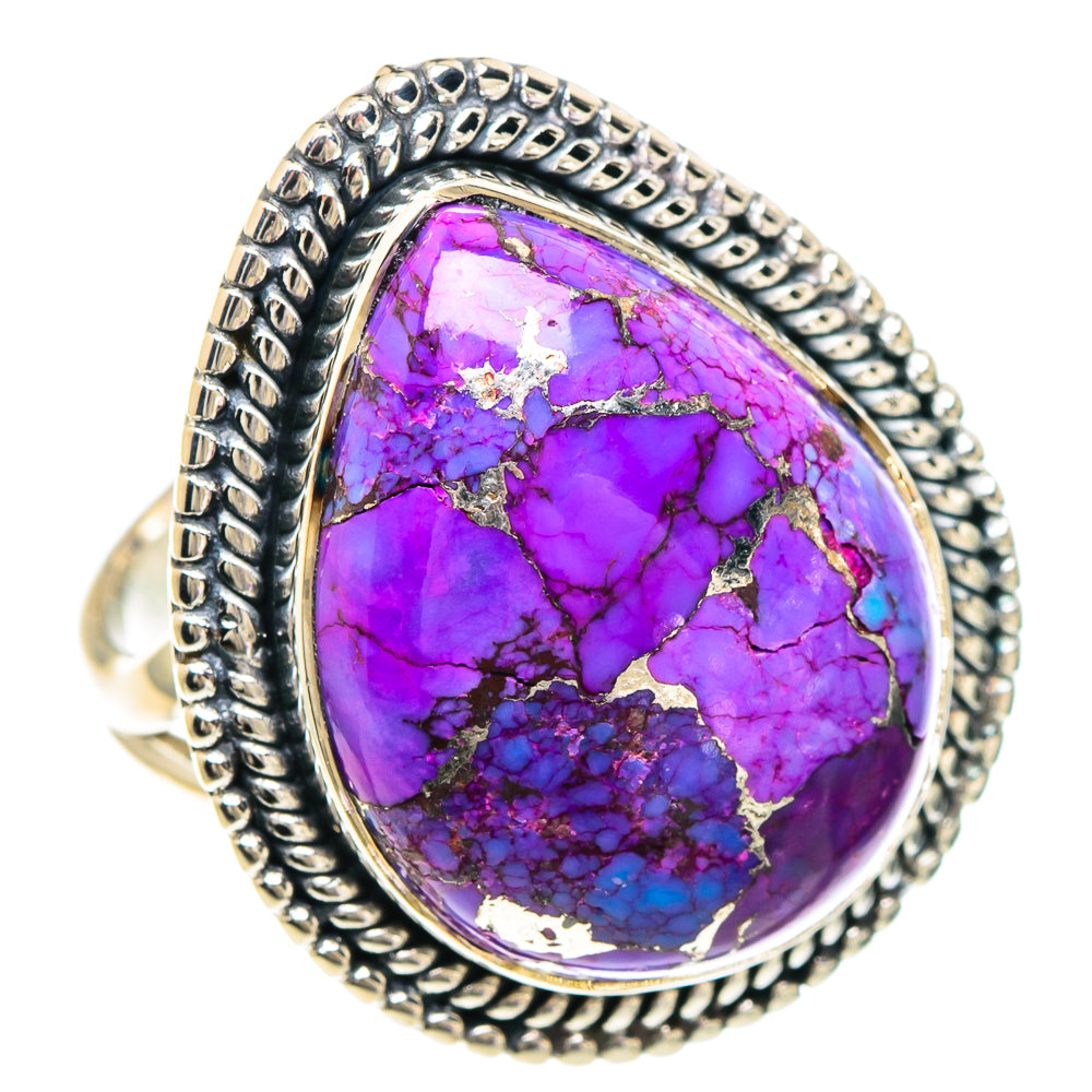 Purple Copper Composite Turquoise Rings handcrafted by Anasilvercos - RING94138
