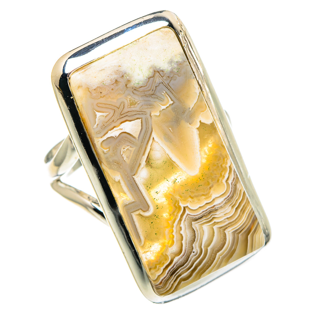 Laguna Lace Agate Rings handcrafted by Anasilvercos - RING94144