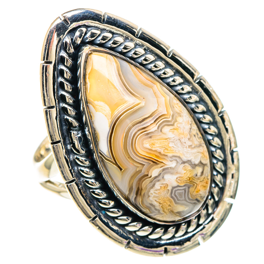 Laguna Lace Agate Rings handcrafted by Anasilvercos - RING94145