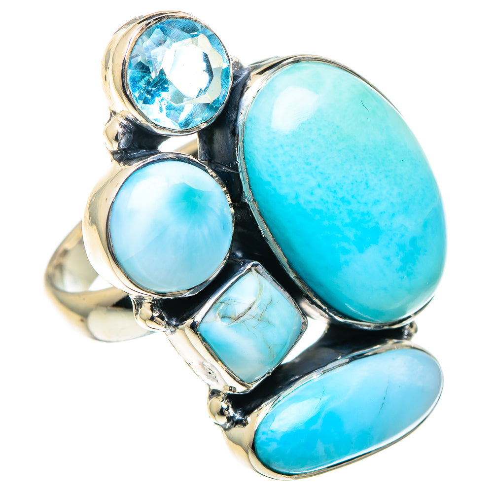 Larimar Rings handcrafted by Anasilvercos - RING94194