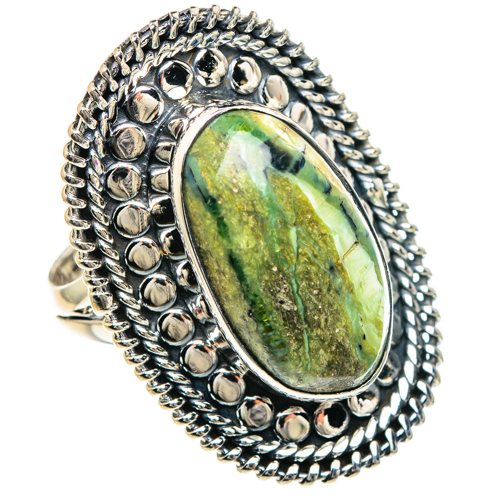 African Green Opal Rings handcrafted by Anasilvercos - RING94204 - Photo 2