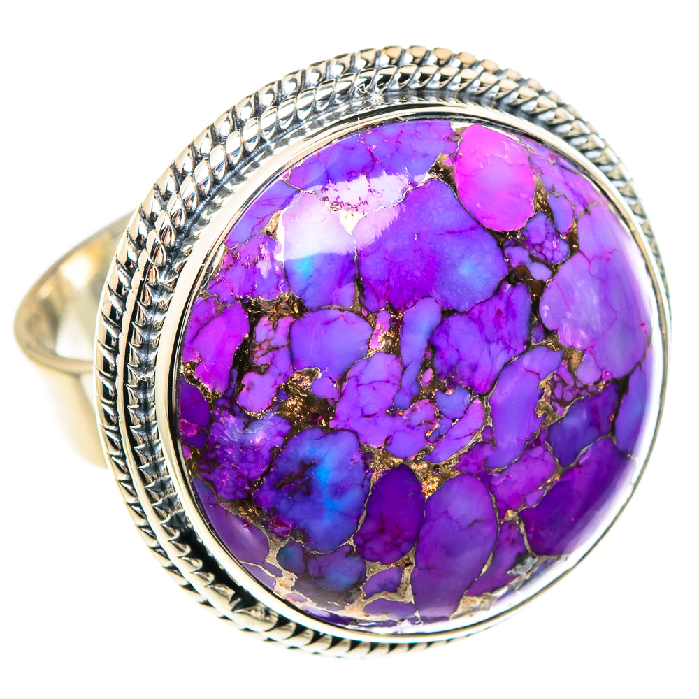 Purple Copper Composite Turquoise Rings handcrafted by Anasilvercos - RING94215
