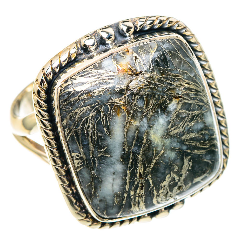 Pyrite Agate Rings handcrafted by Anasilvercos - RING94218