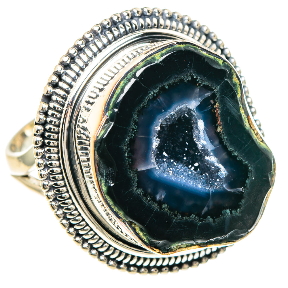 Coconut Druzy Geode Rings handcrafted by Anasilvercos - RING94224