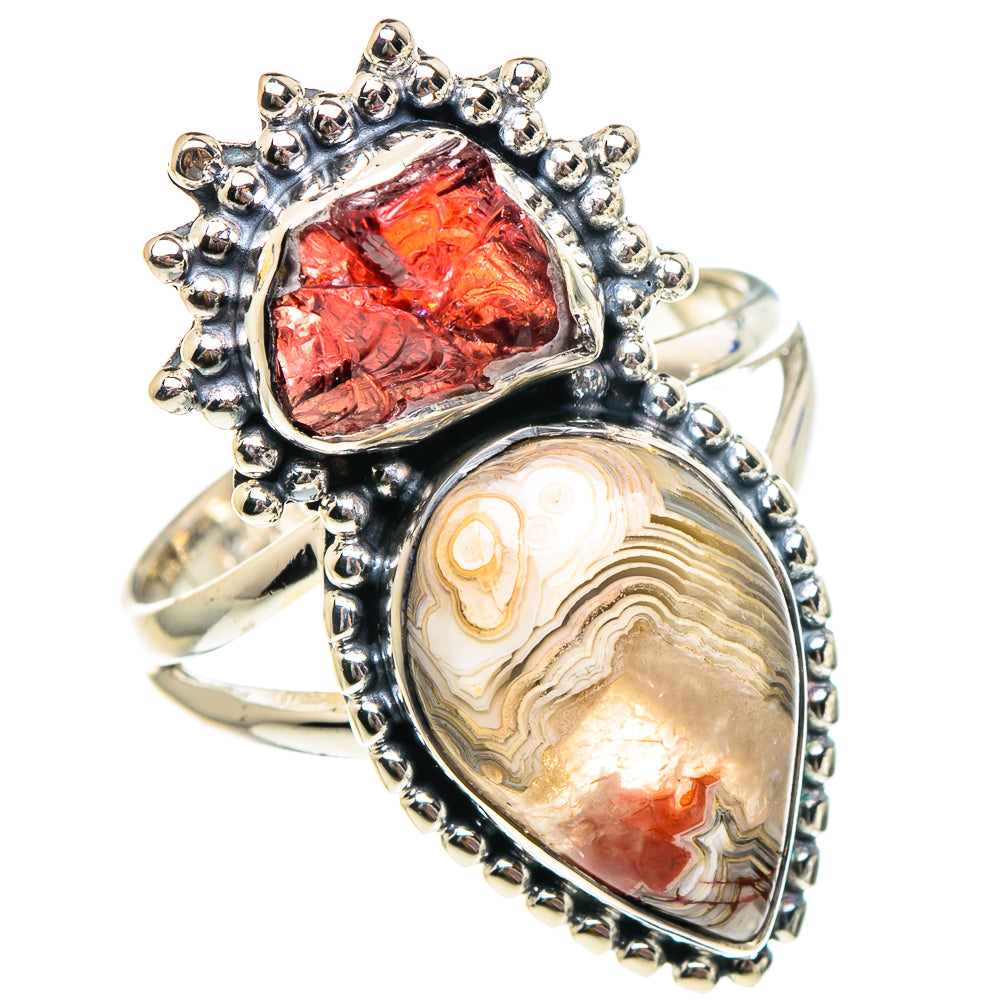Laguna Lace Agate Rings handcrafted by Anasilvercos - RING94286