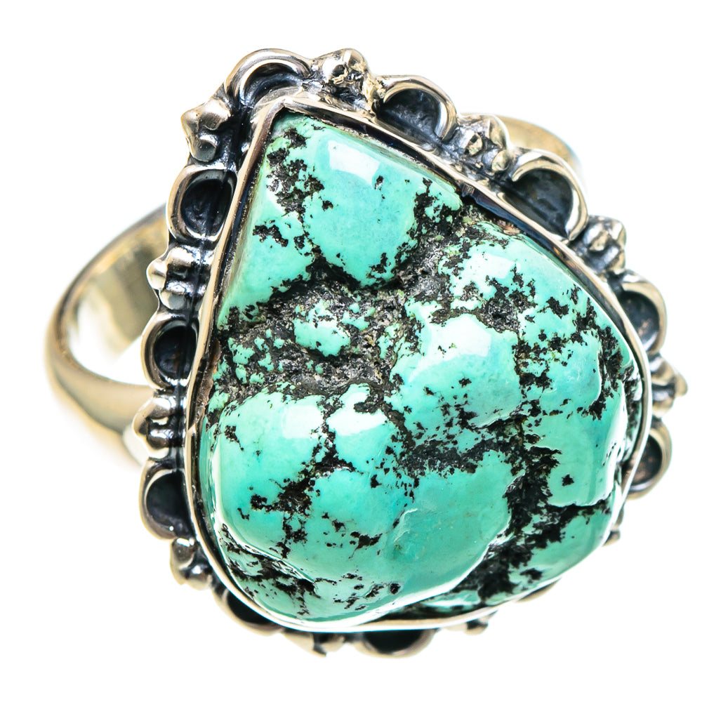 Tibetan Turquoise Rings handcrafted by Anasilvercos - RING94311