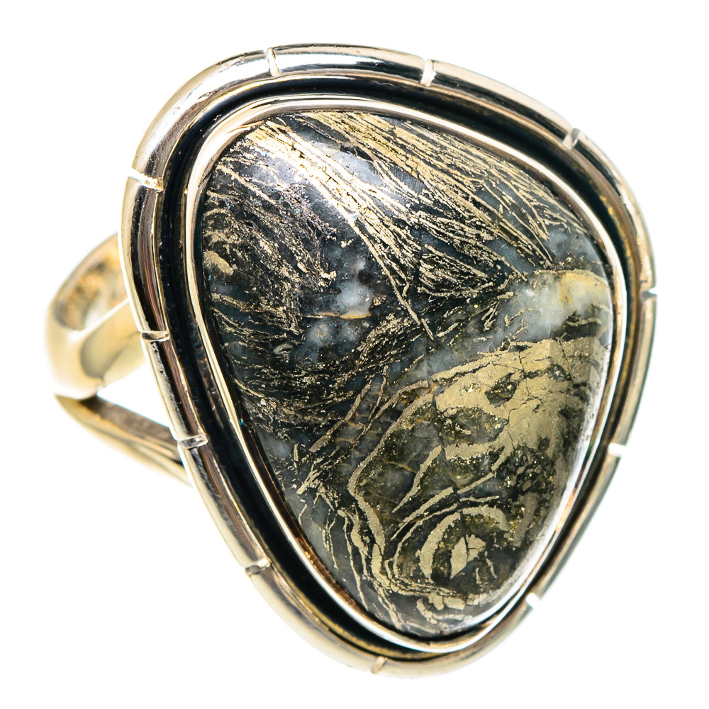 Pyrite Agate Rings handcrafted by Anasilvercos - RING94321