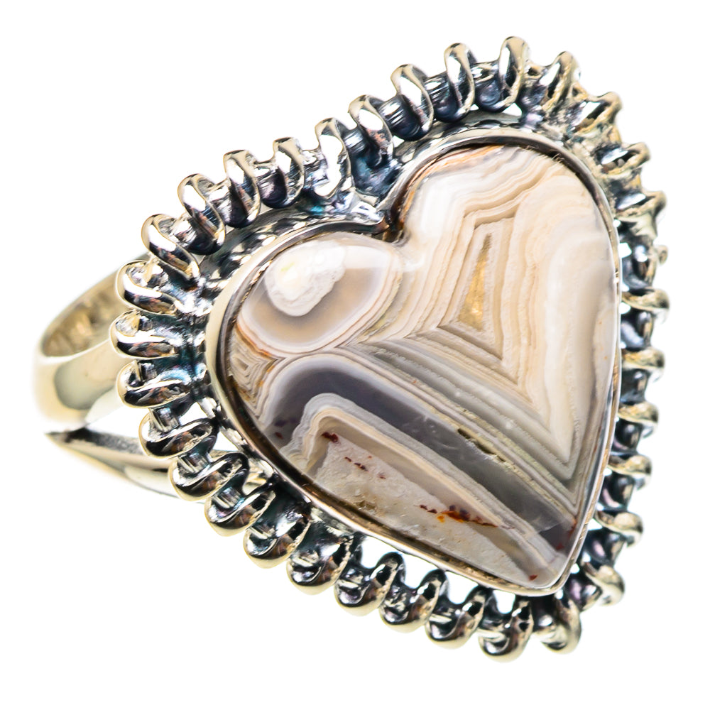 Laguna Lace Agate Rings handcrafted by Anasilvercos - RING94324