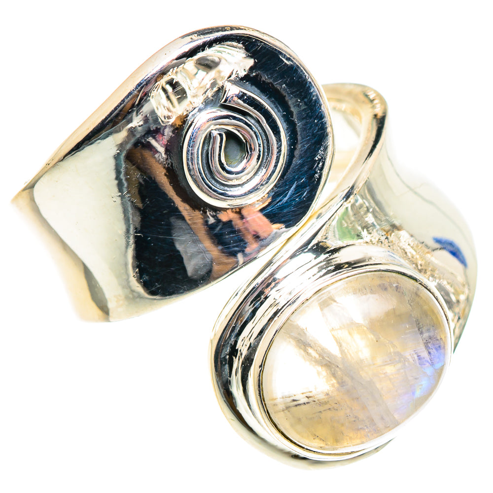 Rainbow Moonstone Rings handcrafted by Anasilvercos - RING94401