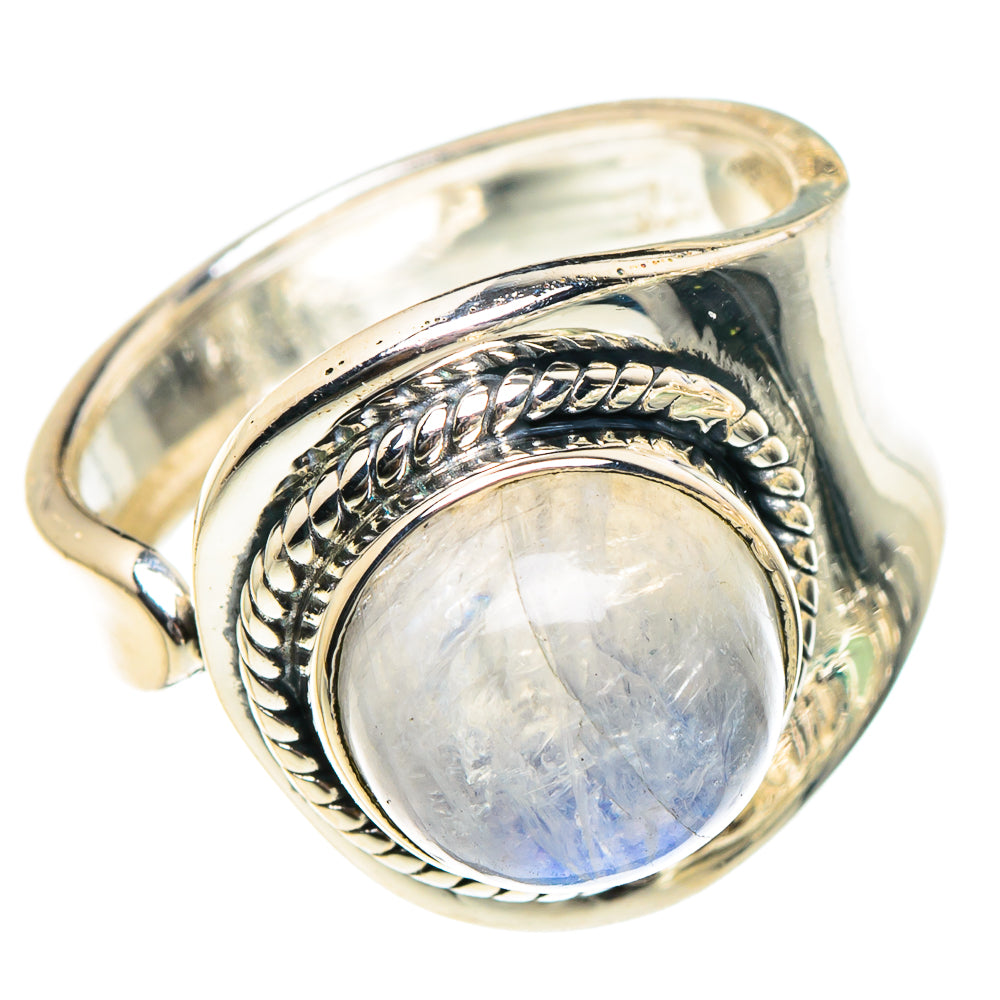 Rainbow Moonstone Rings handcrafted by Anasilvercos - RING94411
