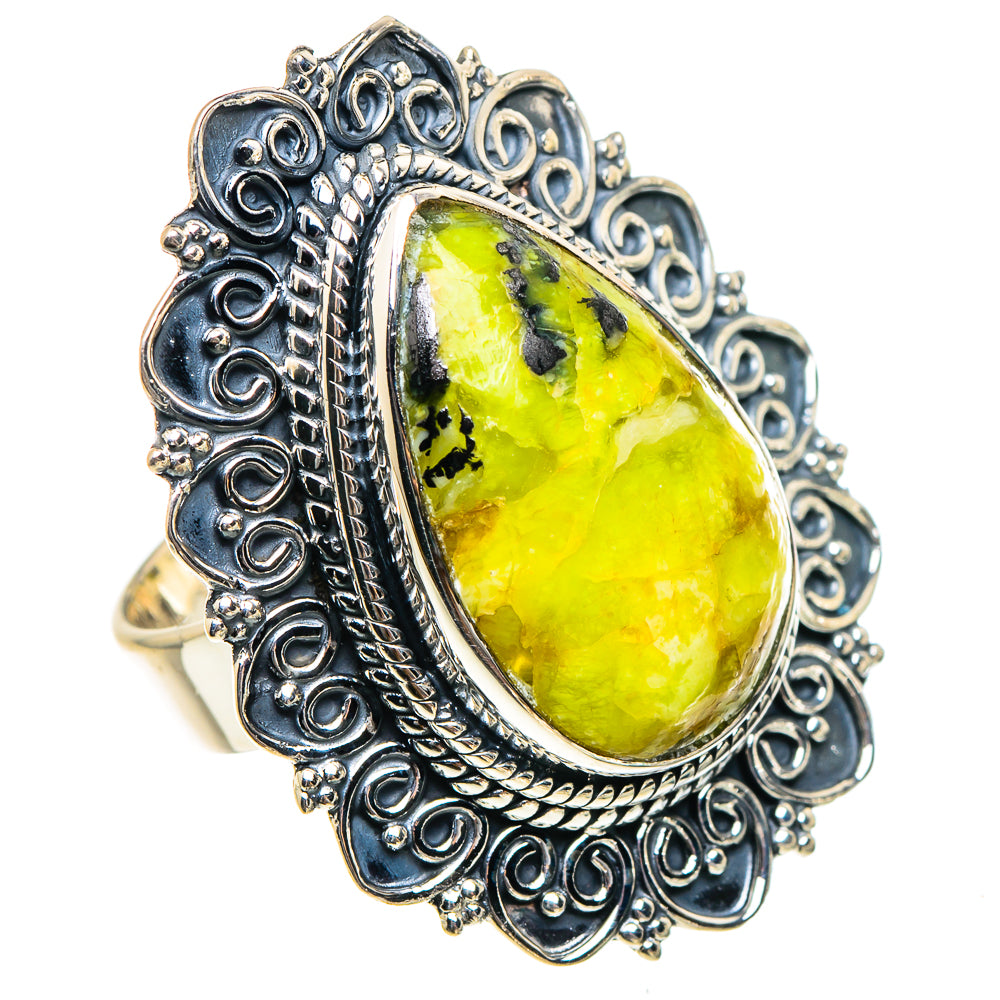 African Green Opal Rings handcrafted by Anasilvercos - RING94497