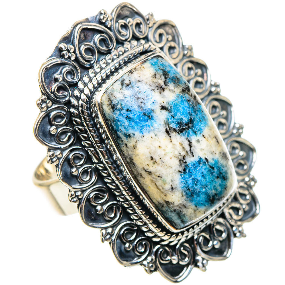 K2 Blue Azurite Rings handcrafted by Anasilvercos - RING94500