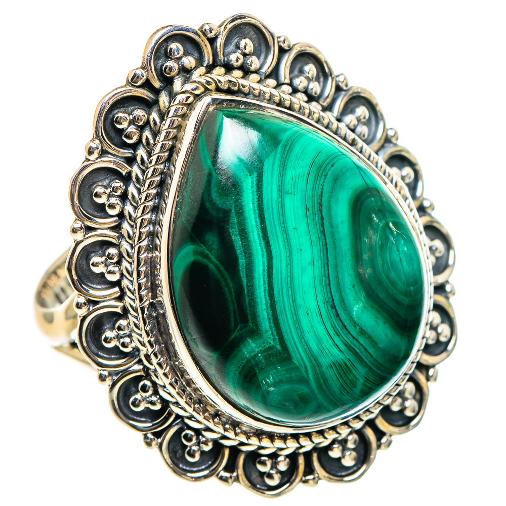 Malachite Rings handcrafted by Anasilvercos - RING94503