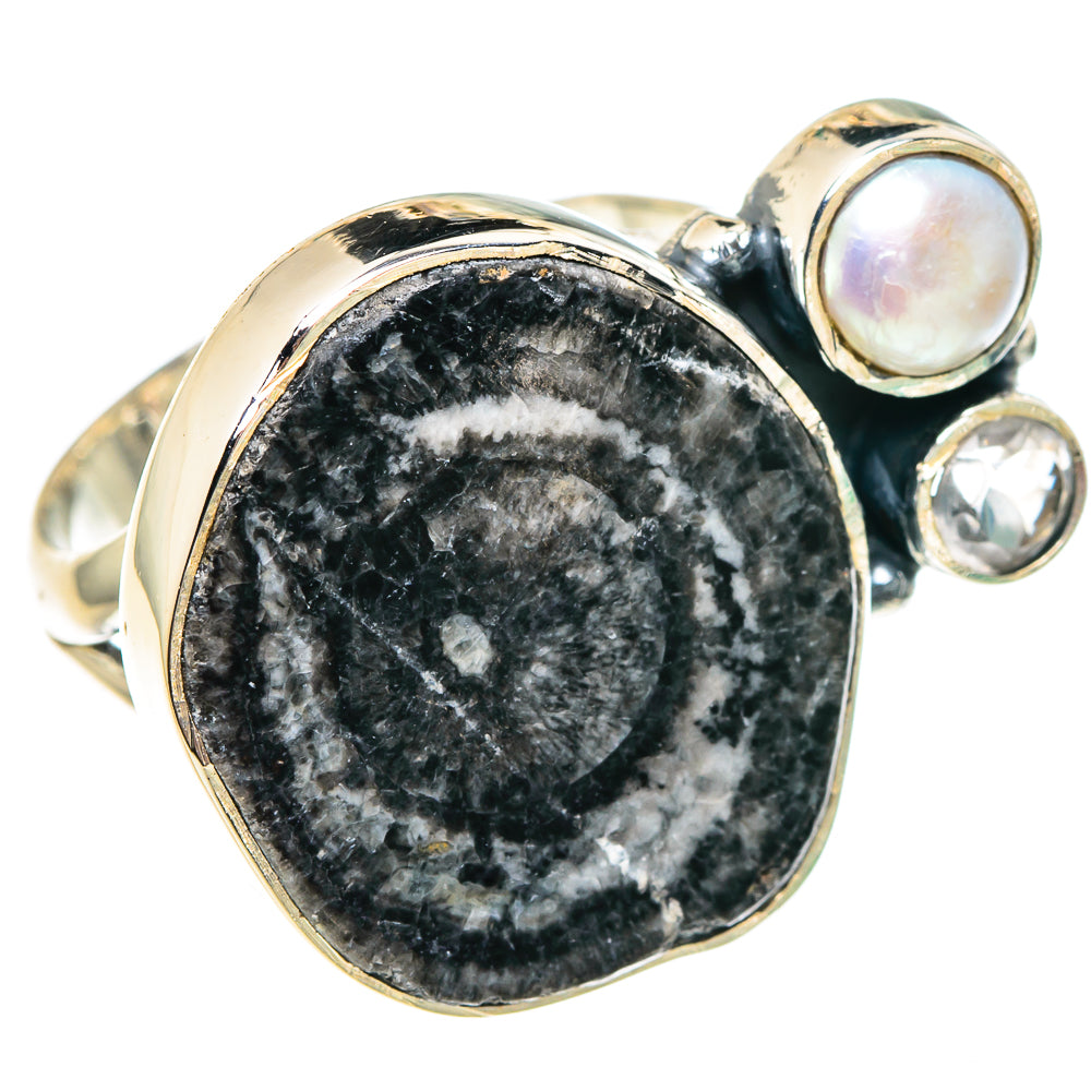 Goniatite Fossil Rings handcrafted by Anasilvercos - RING94529