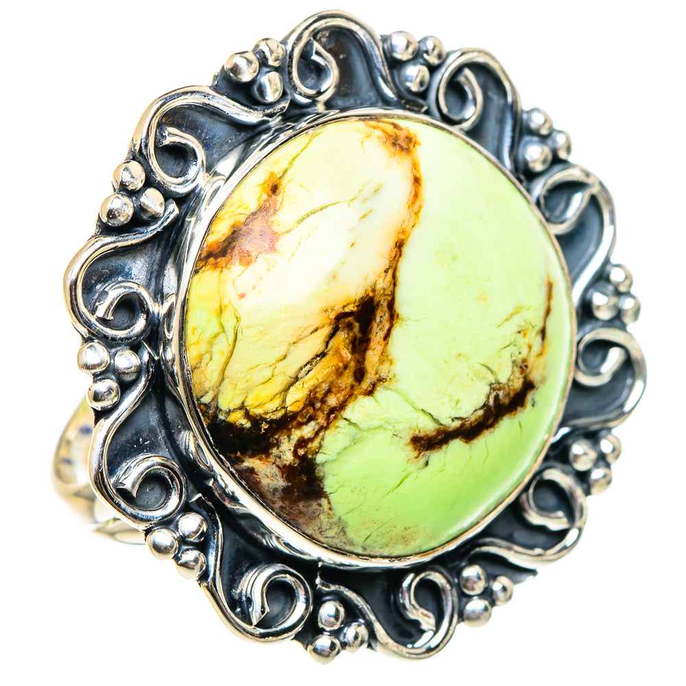 Lemon Chrysoprase Rings handcrafted by Anasilvercos - RING94537