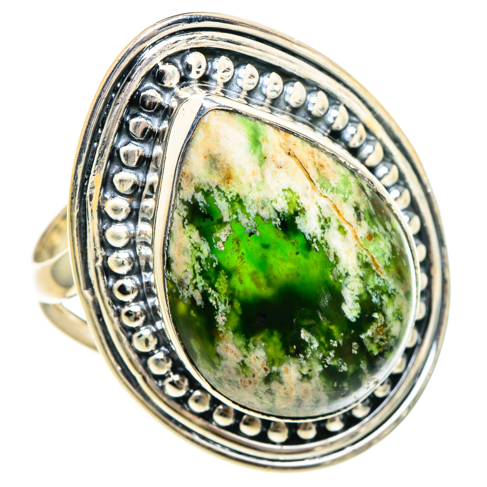 Australian Green Opal Rings handcrafted by Anasilvercos - RING94548