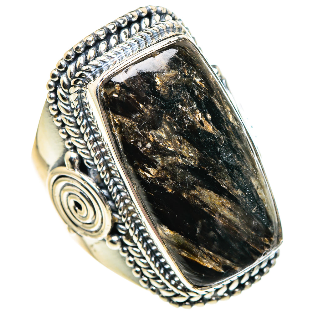 Golden Seraphinite Rings handcrafted by Anasilvercos - RING94549