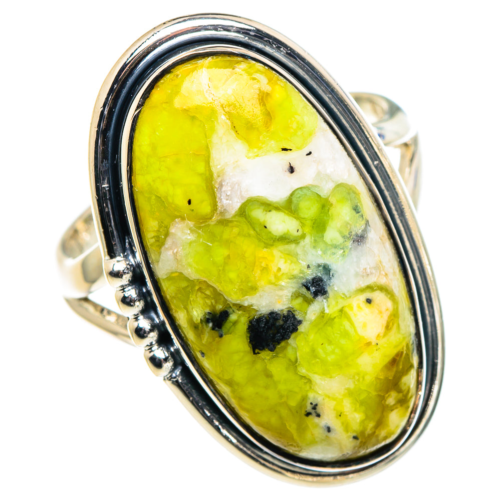 African Green Opal Rings handcrafted by Anasilvercos - RING94601
