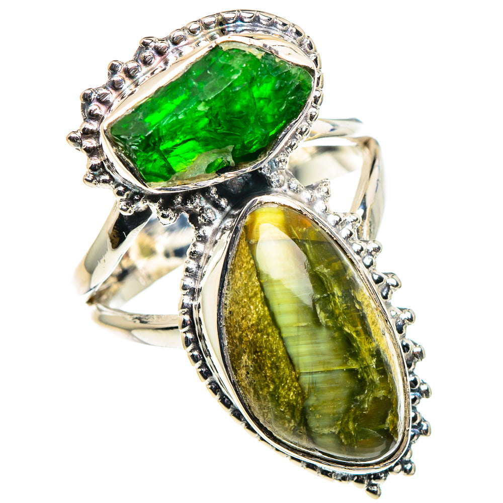 African Green Opal Rings handcrafted by Anasilvercos - RING94652