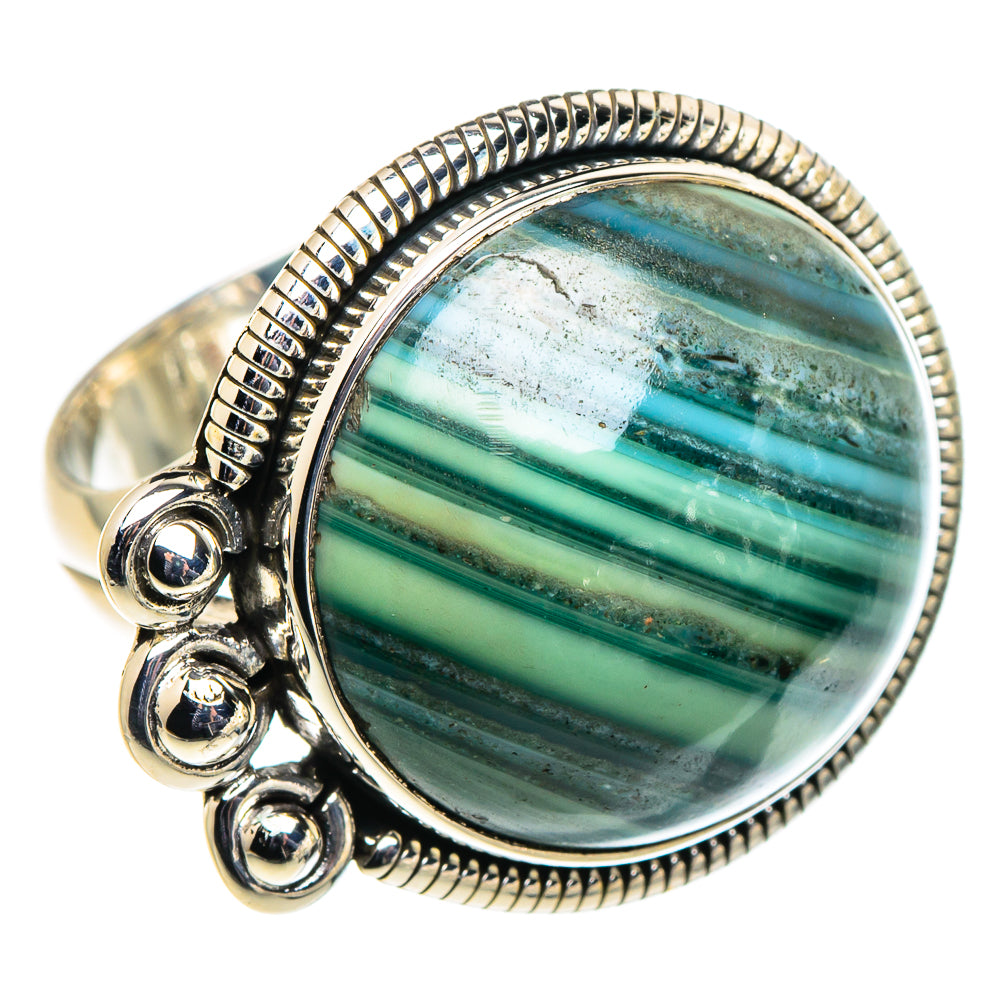 Green Botswana Agate Rings handcrafted by Anasilvercos - RING94654