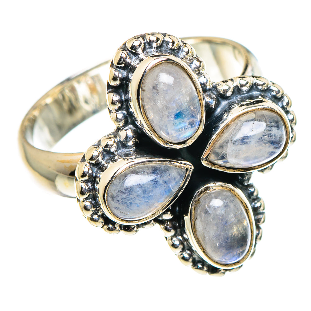 Rainbow Moonstone Rings handcrafted by Anasilvercos - RING94670