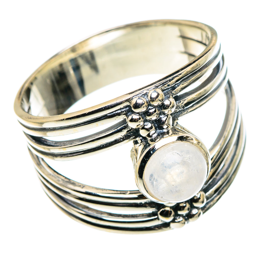 Rainbow Moonstone Rings handcrafted by Anasilvercos - RING94694