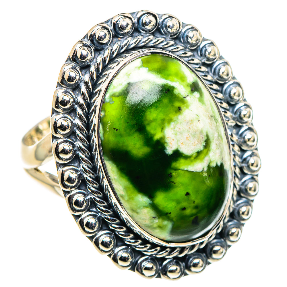Australian Green Opal Rings handcrafted by Anasilvercos - RING94717