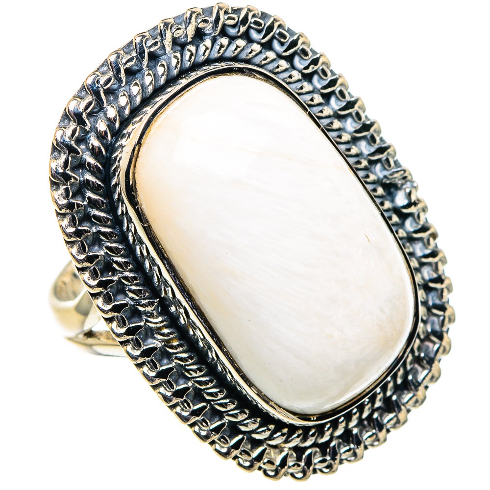 White Scolecite Rings handcrafted by Anasilvercos - RING94752 - Photo 2