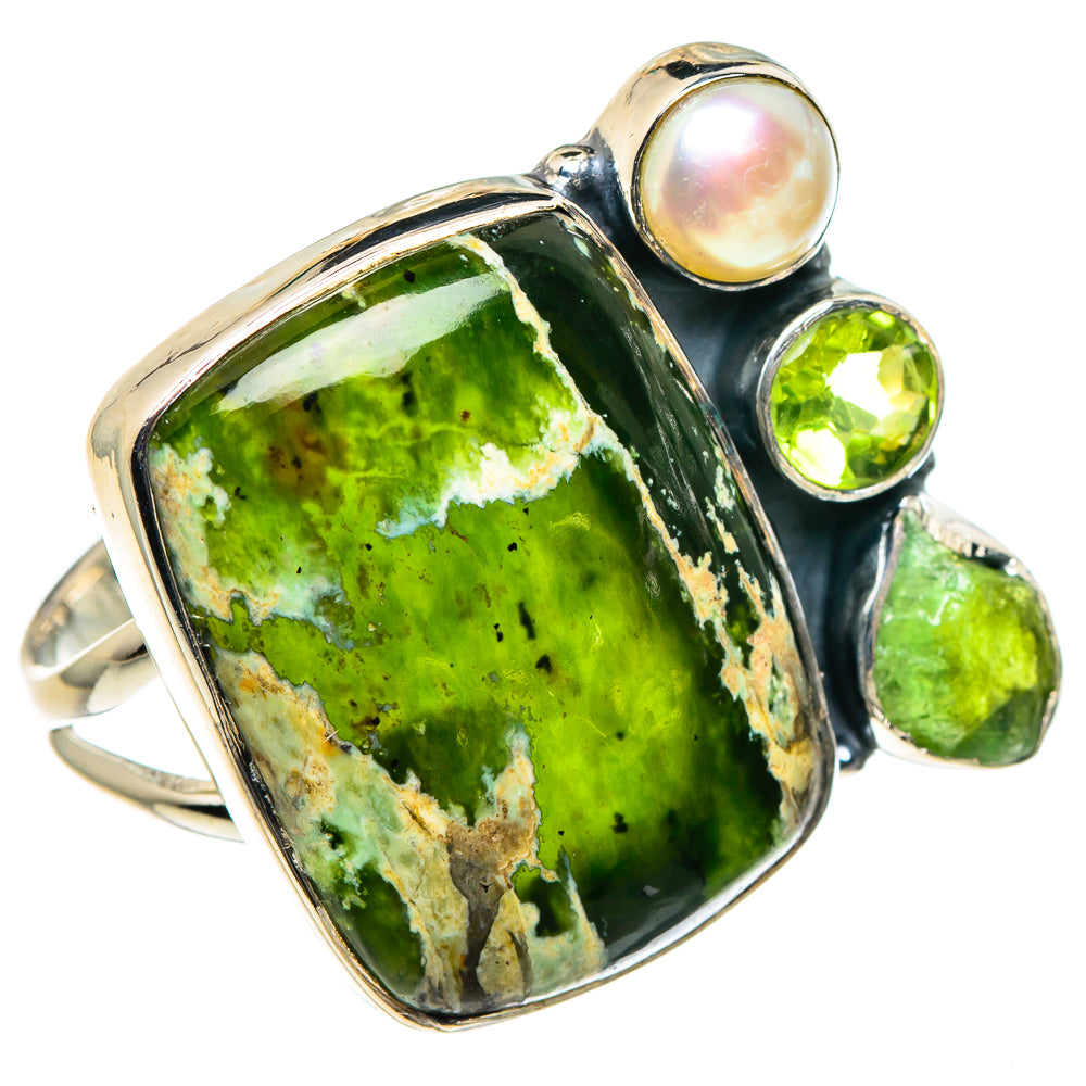 Australian Green Opal Rings handcrafted by Anasilvercos - RING94779