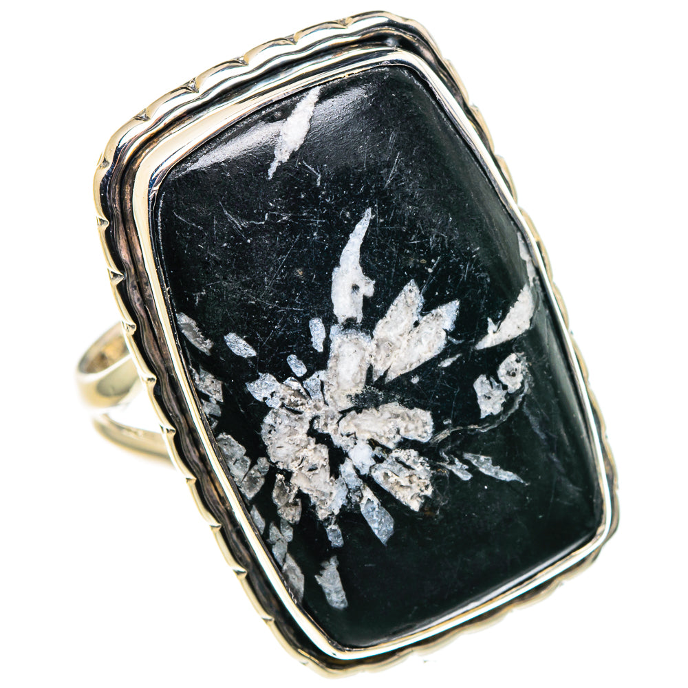 Snowflake Obsidian Rings handcrafted by Anasilvercos - RING94809