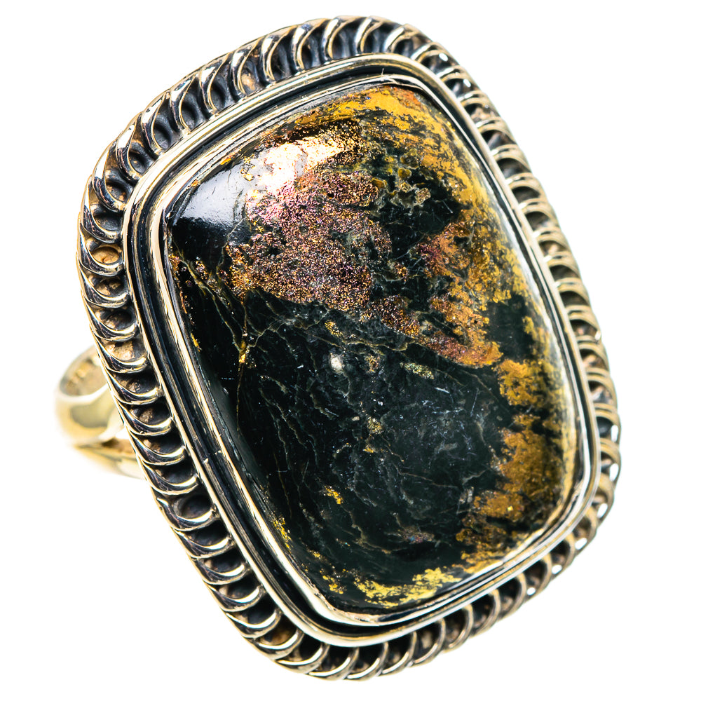 Pyrite In Black Onyx Rings handcrafted by Anasilvercos - RING94853