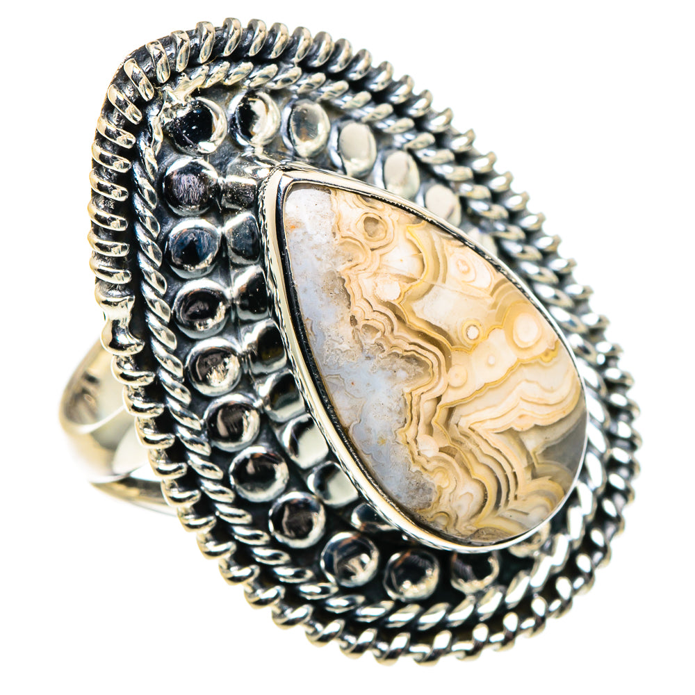 Laguna Lace Agate Rings handcrafted by Anasilvercos - RING94855