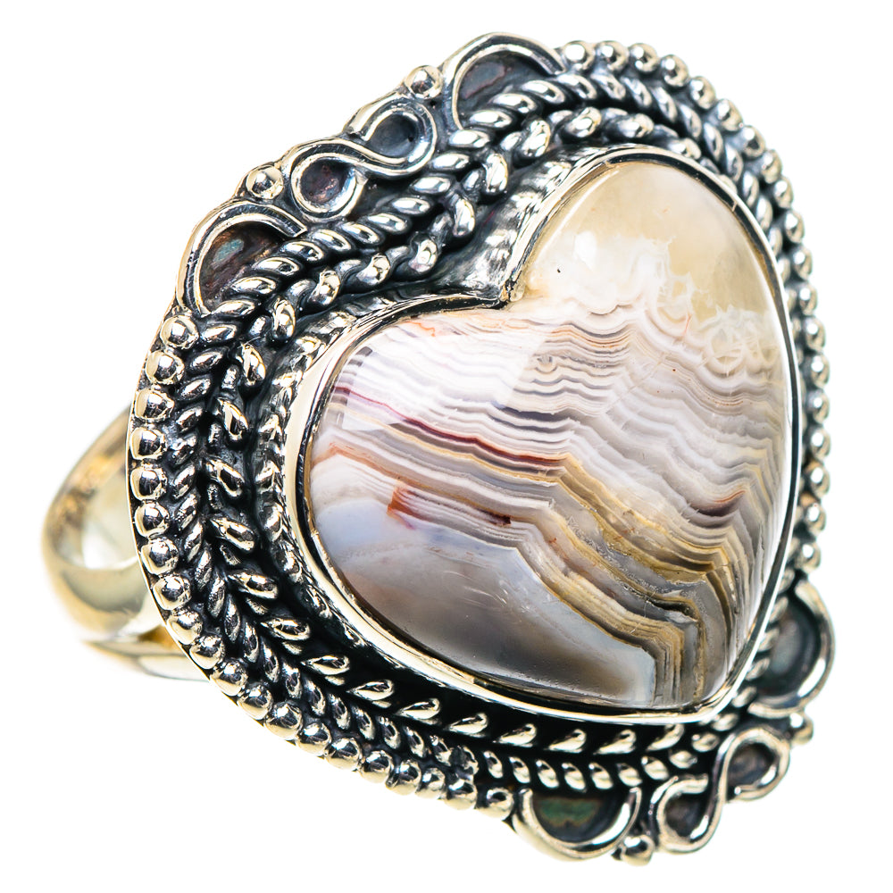 Laguna Lace Agate Rings handcrafted by Anasilvercos - RING94858