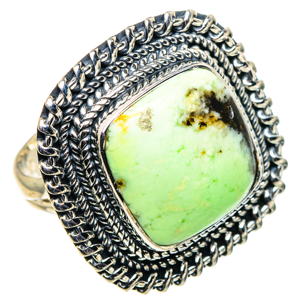 Lemon Chrysoprase Rings handcrafted by Anasilvercos - RING94862 - Photo 2