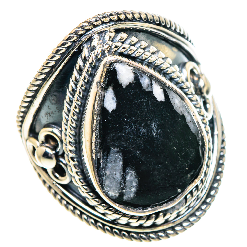 Snowflake Obsidian Rings handcrafted by Anasilvercos - RING94884